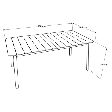 Table de jardin extensible aluminium - Alicante - L.180/230 x l.100 x H.76 cm - 8/10 personnes