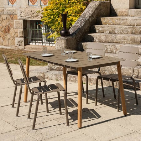 Table de jardin aluminium - Alicante - L.150 x l.80 x H.75 cm - 6 personnes