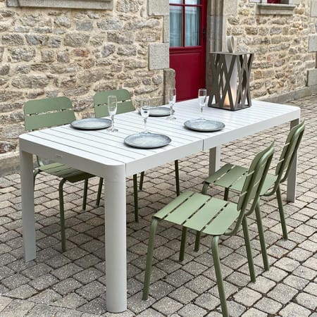 Chaise de jardin empilable aluminium - Alicante - L.55 x l.42 x H.85 cm