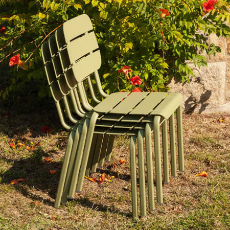 Chaise de jardin empilable aluminium - Alicante - L.55 x l.42 x H.85 cm