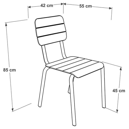 Chaise de jardin empilable aluminium - Alicante - L.55 x l.42 x H.85 cm