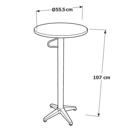 Mange debout rond aluminium - Alicante L.55 x l.55 x H.107 cm