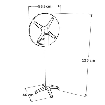 Mange debout rond aluminium - Alicante L.55 x l.55 x H.107 cm Mange debout rond aluminium - Alicante L.55 x l.55 x H.107 cm