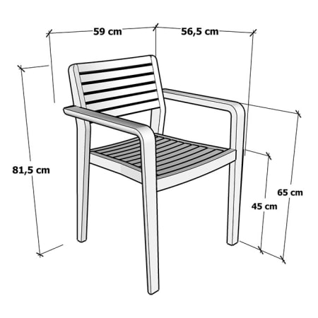 Fauteuil de jardin empilable Teck naturel - Aquariva - L.55,5 x l.59 x H.82 cm Fauteuil de jardin empilable Teck naturel - Aquariva - L.55,5 x l.59 x H.82 cm