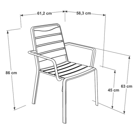 Fauteuil de jardin empilable Aluminium - Spring- L.58,3 x l.61,2 x H.86 cm Fauteuil de jardin empilable Aluminium - Spring- L.58,3 x l.61,2 x H.86 cm