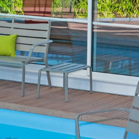 Table basse de jardin Aluminium - Spring - L.54 x l.38 x H.30 cm - Gris pierre Table basse de jardin Aluminium - Spring - L.54 x l.38 x H.30 cm - Gris pierre