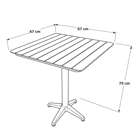 Table bistro Aluminium - Spring - L.67 x l.67 x H.75 cm