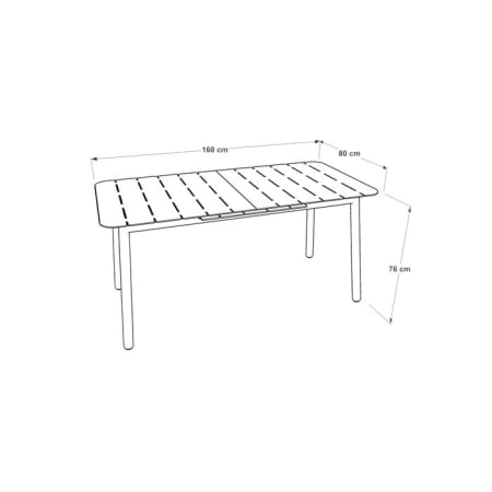 Table de jardin extensible aluminium - Alicante - L.160/200 x l.80 x H.76 cm - Blanche - 6/8 personnes dimension sans extension Table de jardin extensible aluminium - Alicante - L.160/200 x l.80 x H.76 cm - Blanche - 6/8 personnes dimension sans extension