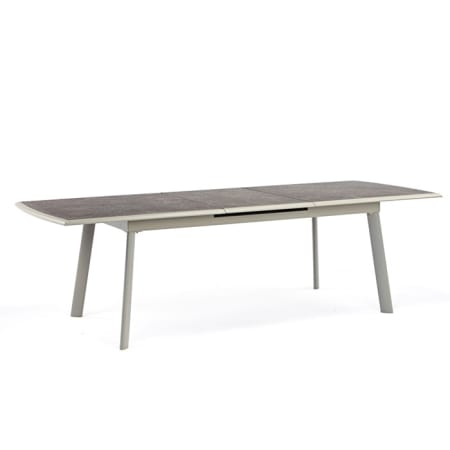 Table de jardin extensible Aluminium/HPL - Rotonde - L.200/260 x l.100 x H.76 cm - Grise - 8/10 personnes Table de jardin extensible Aluminium/HPL - Rotonde - L.200/260 x l.100 x H.76 cm - Grise - 8/10 personnes