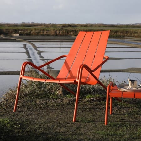 Fauteuil de jardin empilable aluminium - Fl&eacute;ole - L.106 x l.80 x H.82 cm situation