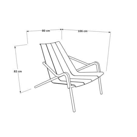 Fauteuil de jardin empilable aluminium - Fl&eacute;ole - L.106 x l.80 x H.82 cm dimension