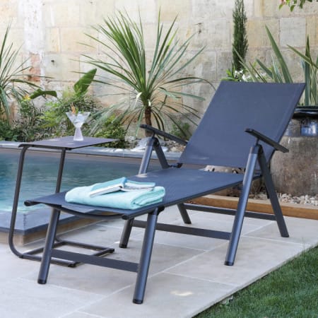 Table basse de jardin acier cataphorèse - Violette II - graphite Table basse de jardin acier cataphorèse - Violette II - graphite