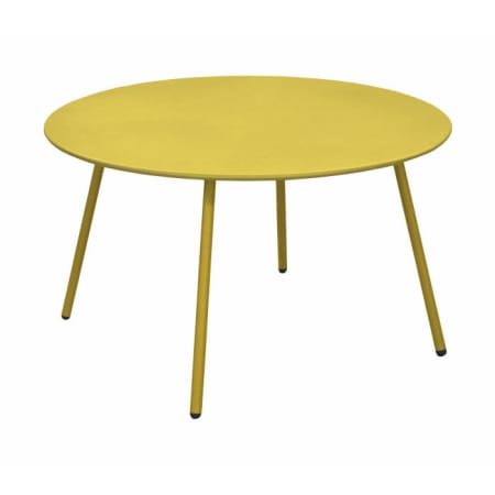 Table basse de jardin ronde acier cataphor&egrave;se - Rio - &Oslash; 70 cm - moutarde