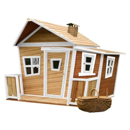 Grande cabane en bois pour enfant - Lisa - Marron / Blanc