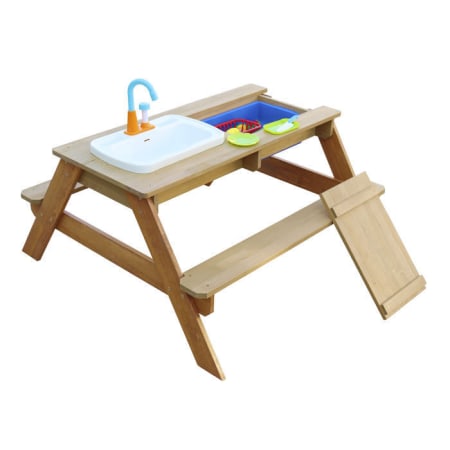 Table Sable et Eau en bois Marron - Emily Table Sable et Eau en bois Marron - Emily