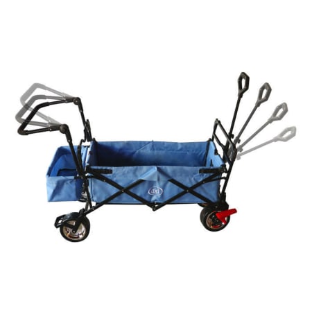 Chariot pliable avec toit, sac, frein et barre de poussée - Gris Chariot pliable avec toit, sac, frein et barre de poussée - Gris