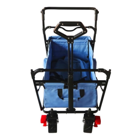 Chariot pliable avec toit, sac, frein et barre de poussée - Gris Chariot pliable avec toit, sac, frein et barre de poussée - Gris