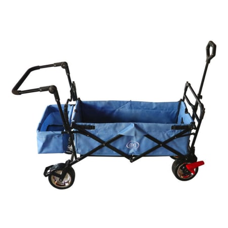 Chariot pliable avec toit, sac, frein et barre de poussée - Gris Chariot pliable avec toit, sac, frein et barre de poussée - Gris