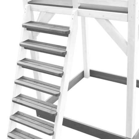 Aire de jeux en bois avec bac &agrave; sable, balan&ccedil;oire et toboggan - Beach Tower