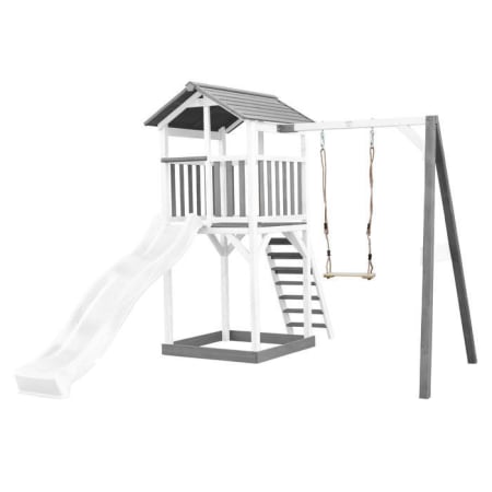 Aire de jeux en bois avec bac à sable, balançoire et toboggan - Beach Tower Aire de jeux en bois avec bac à sable, balançoire et toboggan - Beach Tower