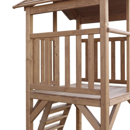 	Aire de jeux en bois avec bac &agrave; sable, toboggan et balan&ccedil;oire nid d'oiseau - Beach Tower