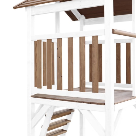 	Aire de jeux en bois avec bac &agrave; sable, toboggan et balan&ccedil;oire nid d'oiseau - Beach Tower