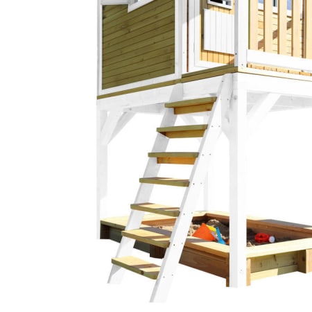 Cabane en bois avec bac à sable et toboggan pour enfant - Sarah Cabane en bois avec bac à sable et toboggan pour enfant - Sarah