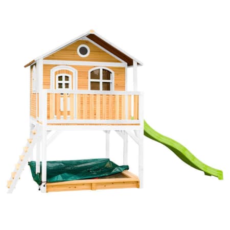 Cabane en bois avec bac à sable et toboggan pour enfant - Marc Cabane en bois avec bac à sable et toboggan pour enfant - Marc