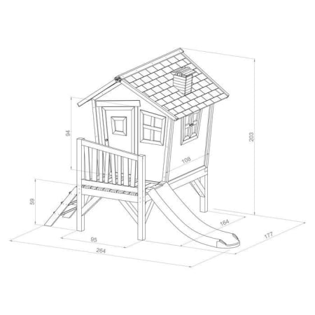 Cabane en bois avec toboggan pour enfant - Robin Cabane en bois avec toboggan pour enfant - Robin