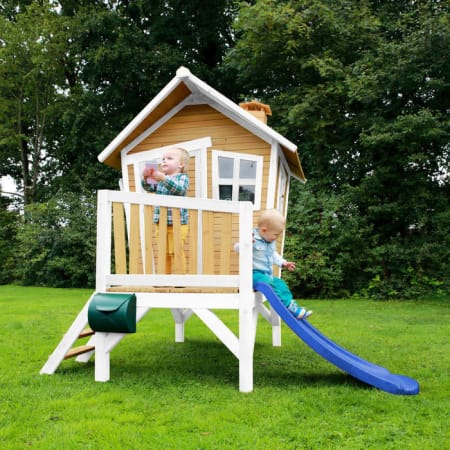 Cabane en bois avec toboggan pour enfant - Robin