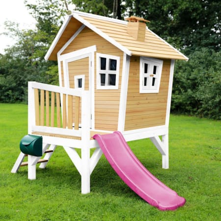 Cabane en bois avec toboggan pour enfant - Robin
