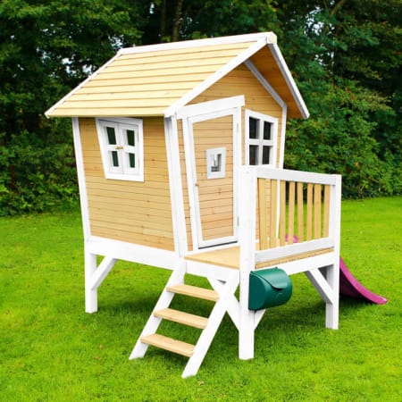 Cabane en bois avec toboggan pour enfant - Robin