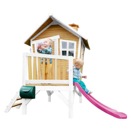 Cabane en bois avec toboggan pour enfant - Robin