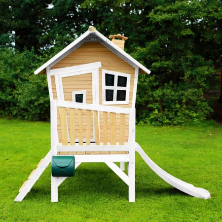 Cabane en bois avec toboggan pour enfant - Robin