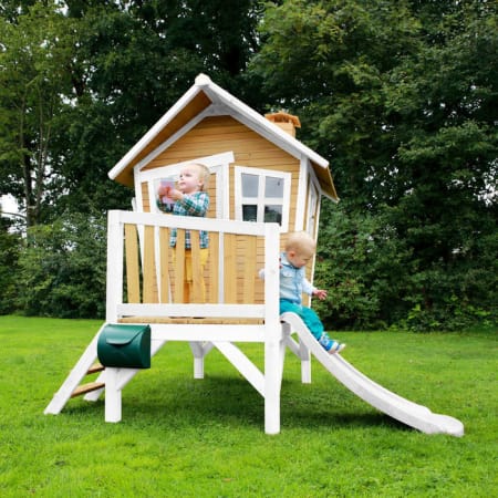 Cabane en bois avec toboggan pour enfant - Robin