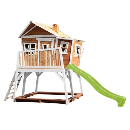 Cabane en bois avec bac à sable et toboggan pour enfant - Max Cabane en bois avec bac à sable et toboggan pour enfant - Max