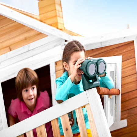 Cabane en bois avec bac &agrave; sable et toboggan pour enfant - Max