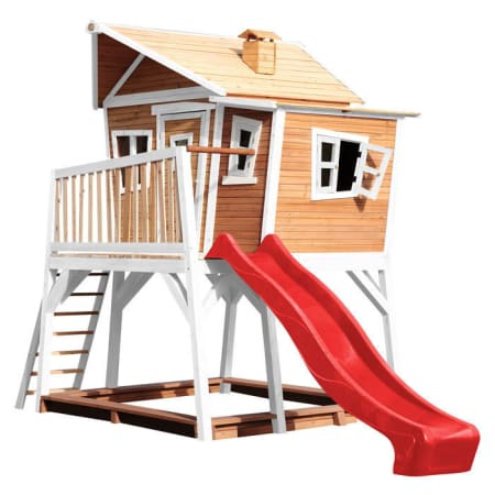 Cabane en bois avec bac &agrave; sable et toboggan pour enfant - Max