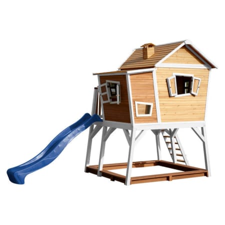 Cabane en bois avec bac &agrave; sable et toboggan pour enfant - Max