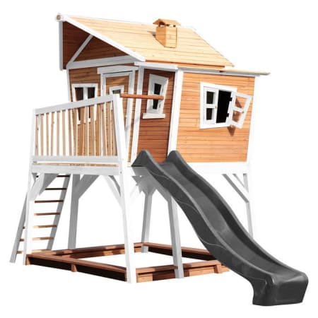 Cabane en bois avec bac &agrave; sable et toboggan pour enfant - Max