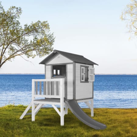 Cabane en bois pour enfant avec toboggan gris - Beach Lodge XL Cabane en bois pour enfant avec toboggan gris - Beach Lodge XL