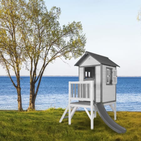 Cabane en bois pour enfant avec toboggan gris - Beach Lodge XL Cabane en bois pour enfant avec toboggan gris - Beach Lodge XL