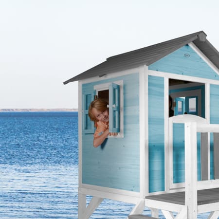 Cabane en bois pour enfant avec toboggan gris - Beach Lodge XL Cabane en bois pour enfant avec toboggan gris - Beach Lodge XL