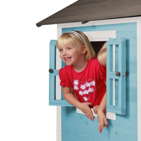 Cabane en bois pour enfant avec toboggan gris - Beach Lodge XL Cabane en bois pour enfant avec toboggan gris - Beach Lodge XL