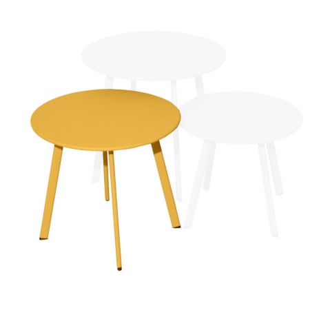 Table basse de jardin ronde acier époxy - Massaï - Ø 45 cm - miel Table basse de jardin ronde acier époxy - Massaï - Ø 45 cm - miel