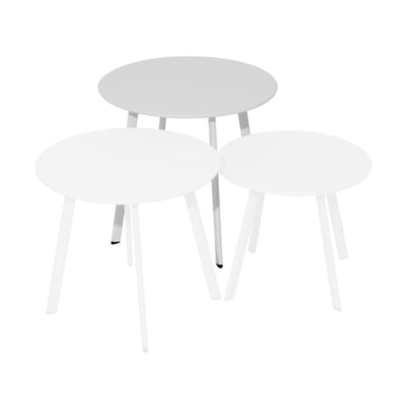 Table basse de jardin ronde acier &eacute;poxy - Massa&iuml; - &Oslash; 50 cm - blanc