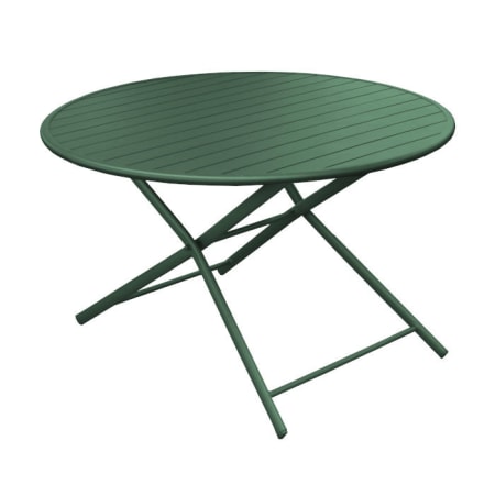 Table de jardin ronde pliante aluminium - Globe - &Oslash; 120 cm - 4 personnes - vert