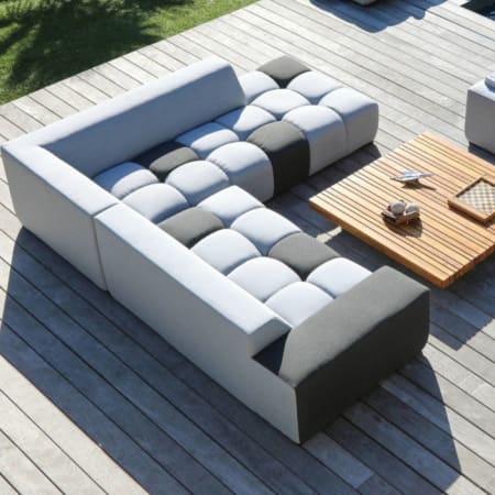 Méridienne aluminium et toile Sunbrella® - Blow - 3 places - Vue d'ensemble Méridienne aluminium et toile Sunbrella® - Blow - 3 places - Vue d'ensemble
