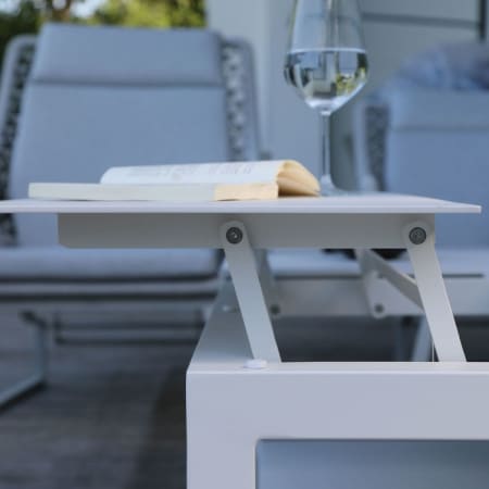 Table basse aluminium avec plateaux élévateurs - Butterfly - L.120 x 80 cm - Zoom plateau Table basse aluminium avec plateaux élévateurs - Butterfly - L.120 x 80 cm - Zoom plateau