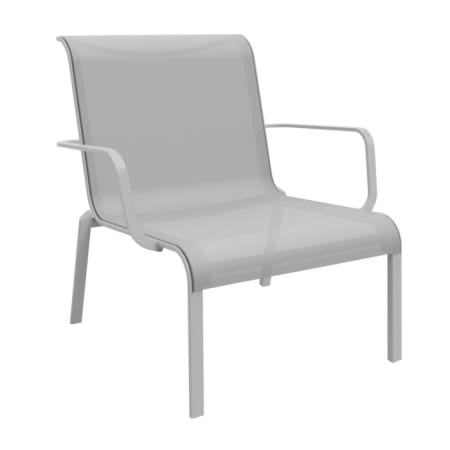 Fauteuil bas de jardin aluminium et toile - Cauro - Blanc / Blanc